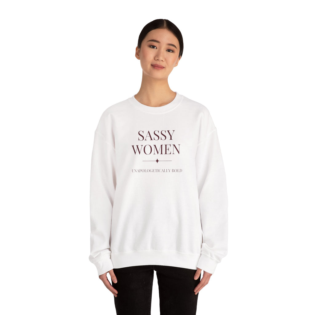 Sassy Women Crewneck Sweatshirt — Minimal Feminine Graphic Pullover