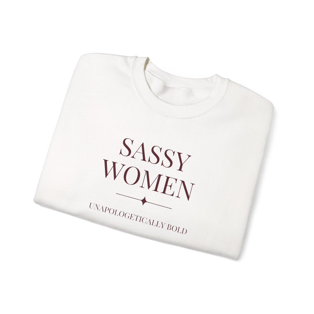 Sassy Women Crewneck Sweatshirt — Minimal Feminine Graphic Pullover