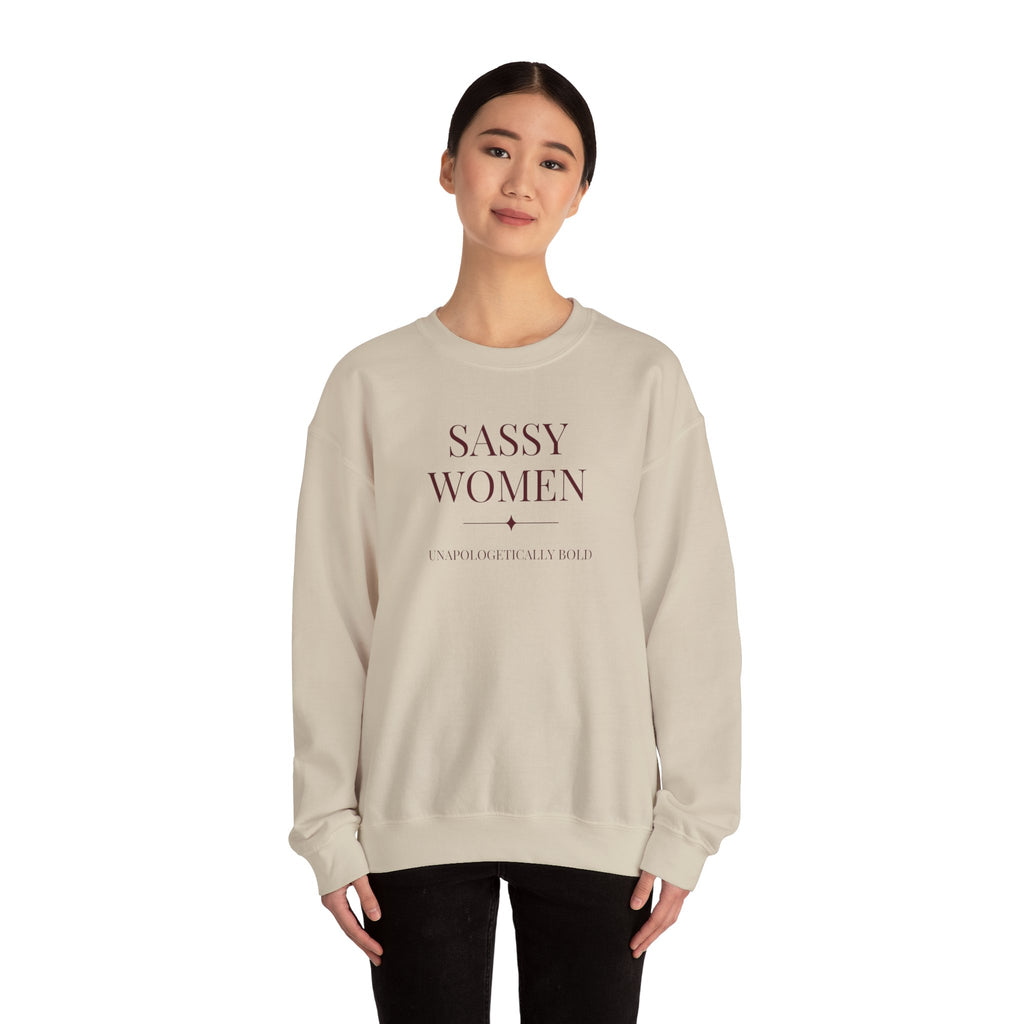 Sassy Women Crewneck Sweatshirt — Minimal Feminine Graphic Pullover