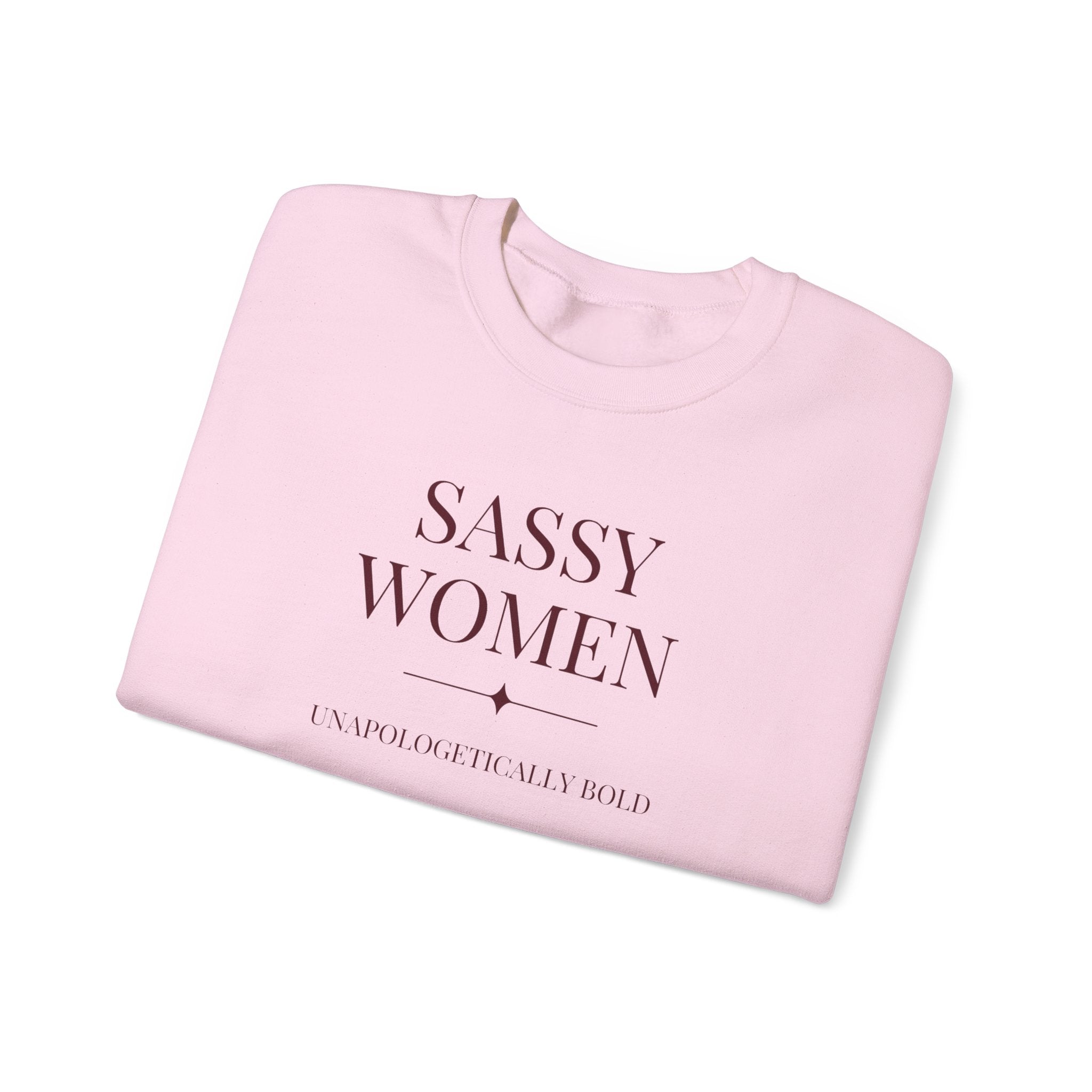 Sassy Women Crewneck Sweatshirt — Minimal Feminine Graphic Pullover