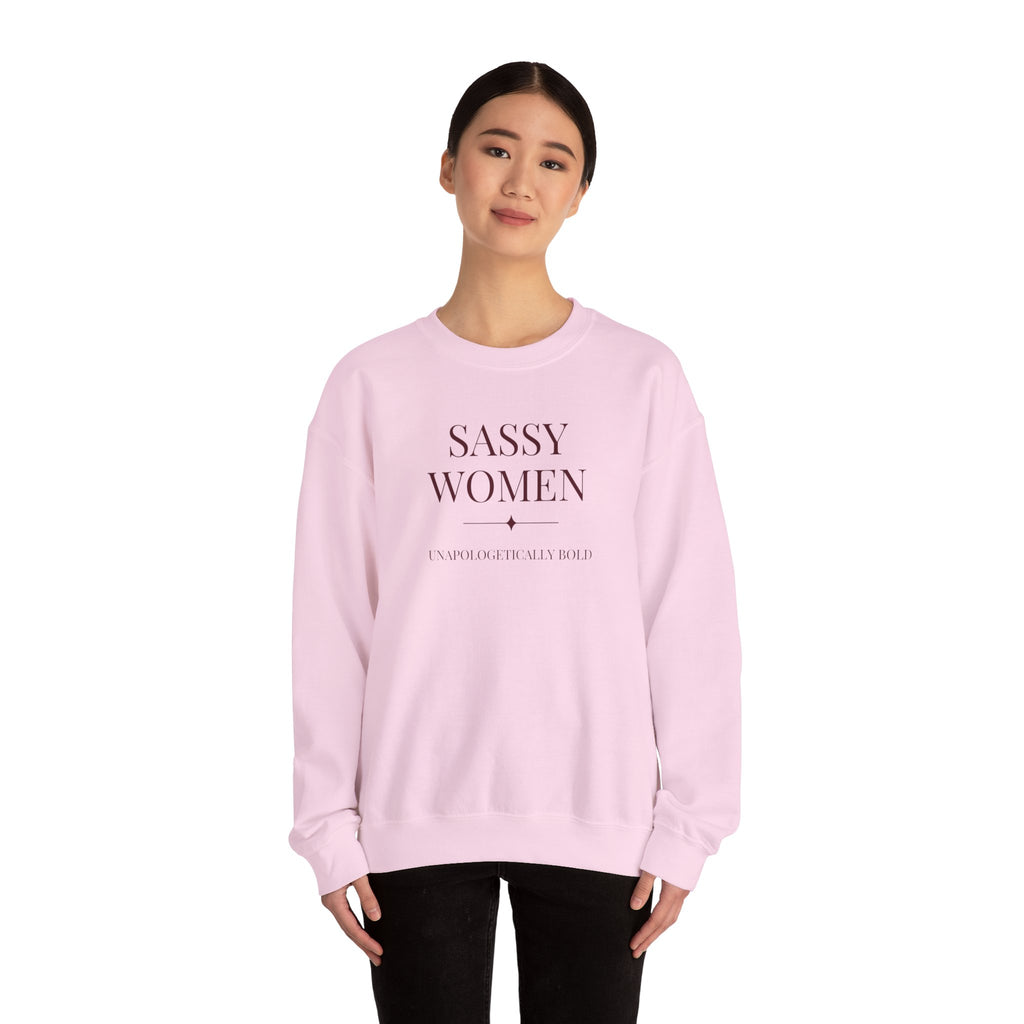 Sassy Women Crewneck Sweatshirt — Minimal Feminine Graphic Pullover