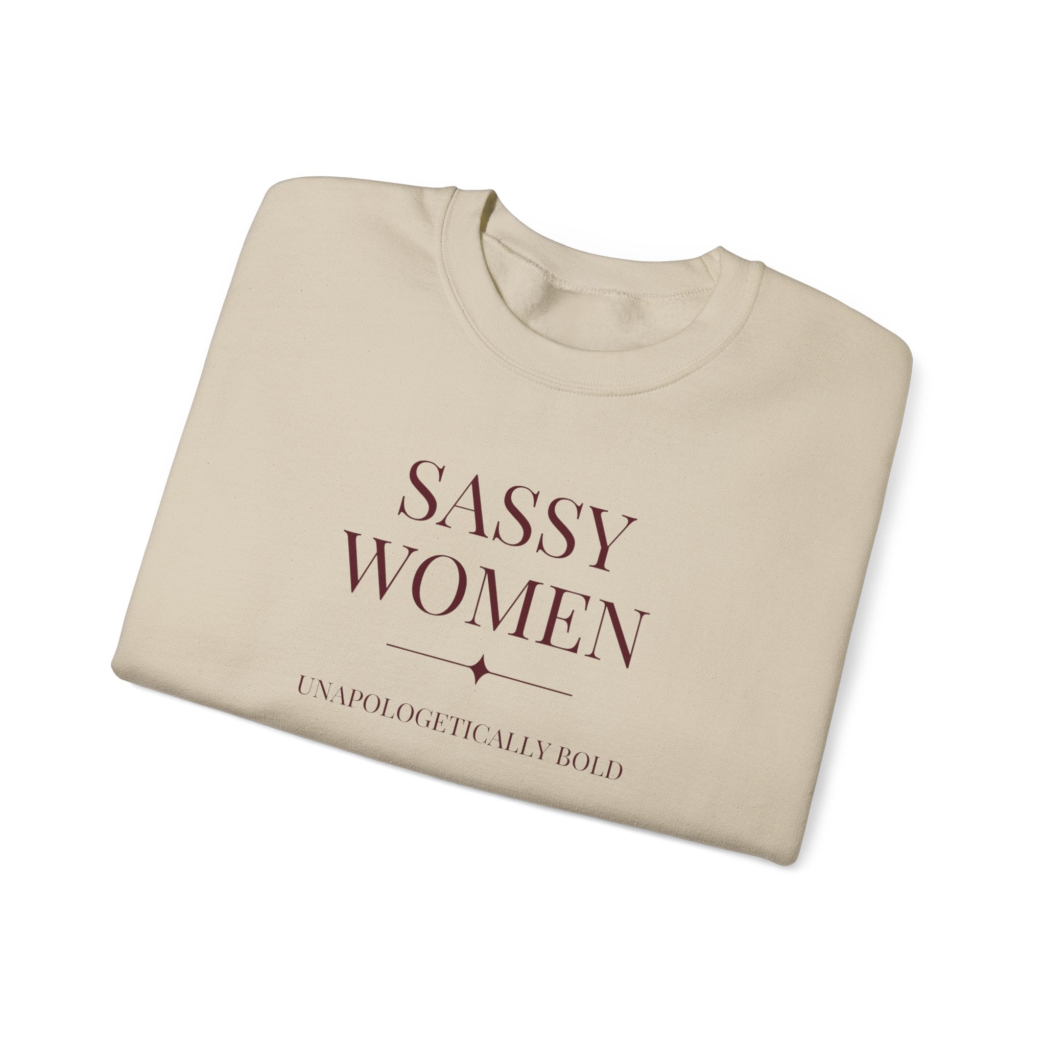 Sassy Women Crewneck Sweatshirt — Minimal Feminine Graphic Pullover